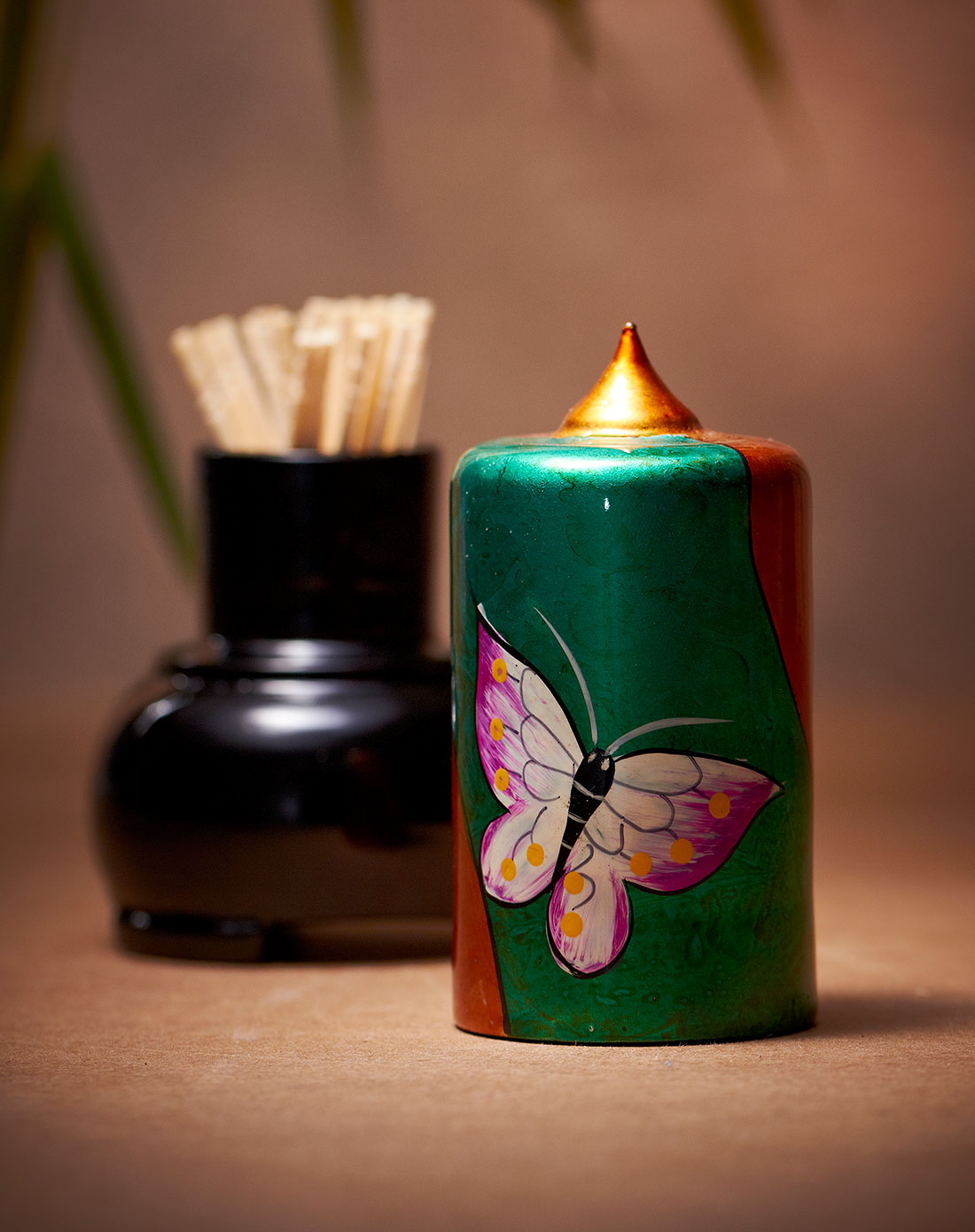 【越南进口】手工漆器牙签器皿蝴蝶
