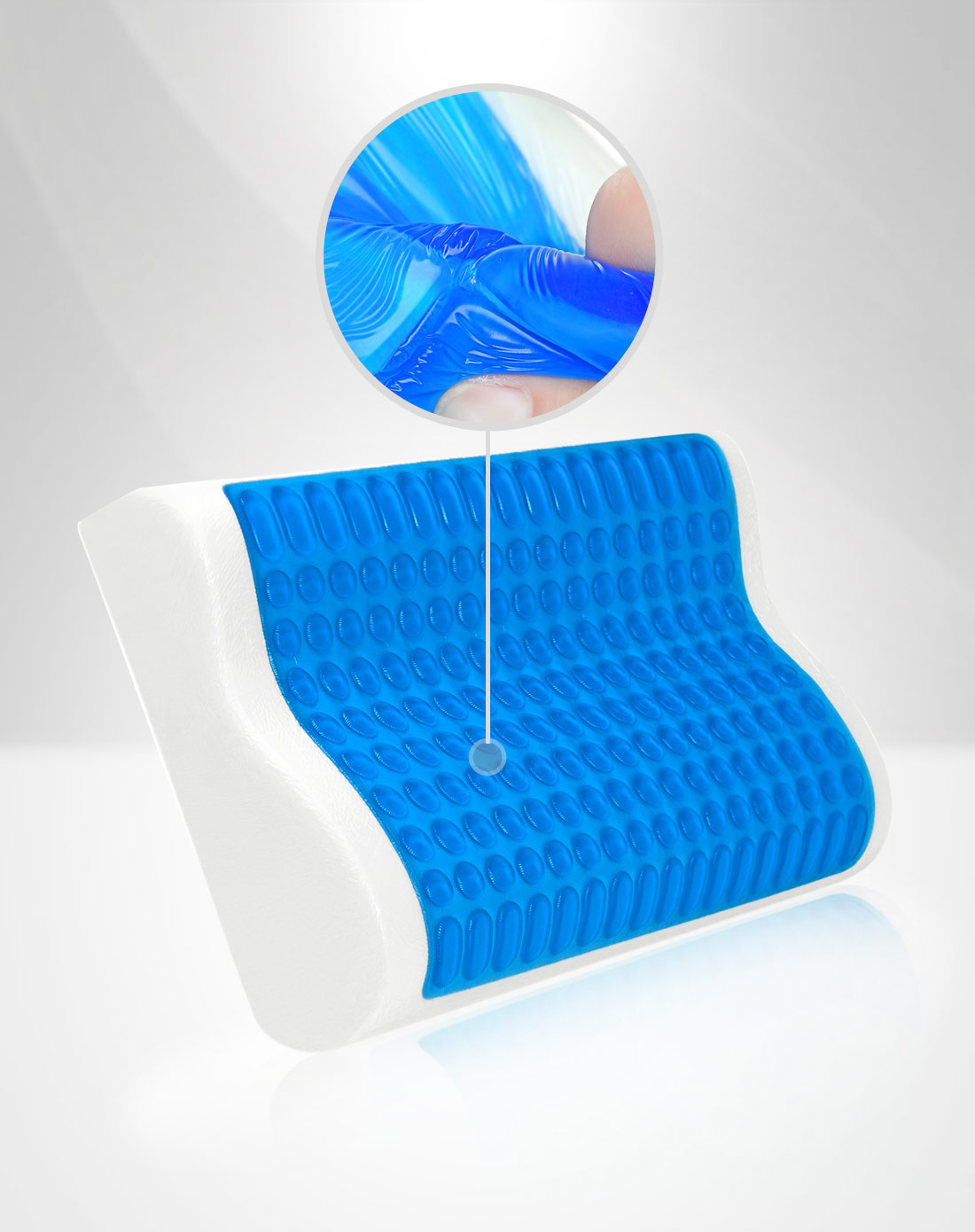 波浪型凝胶枕记忆枕(礼盒两只装)